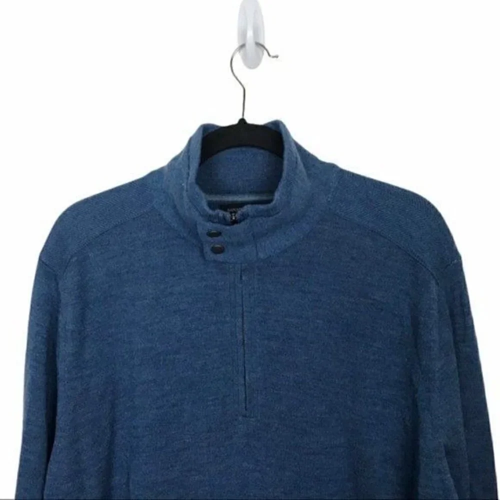 Banana Republic Blue Wool Blend 1/4 Zip Sweater XL